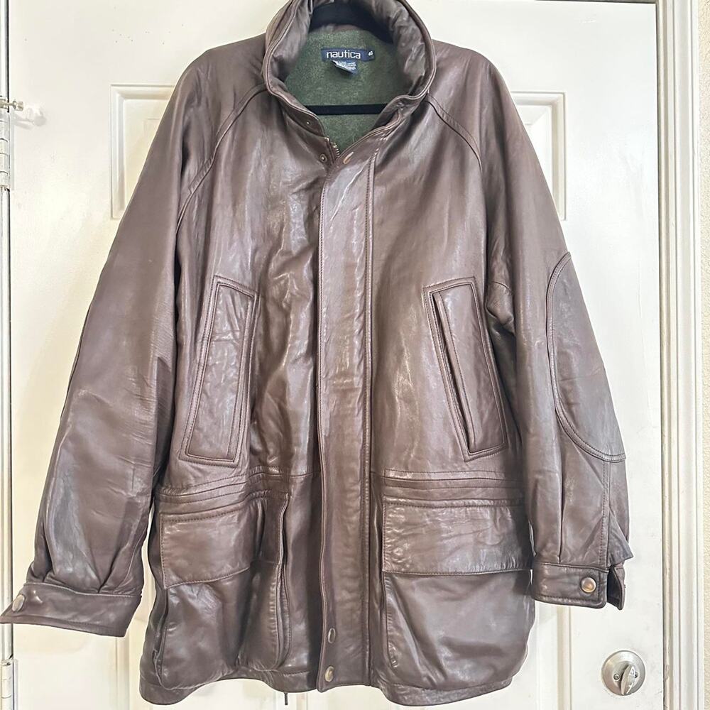 Vintage nautica brown genuine leather